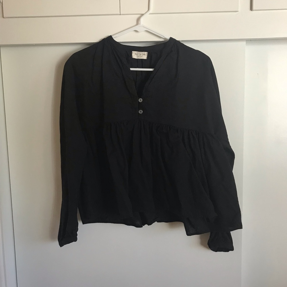 EUC Harly Jae Black Peasant Top